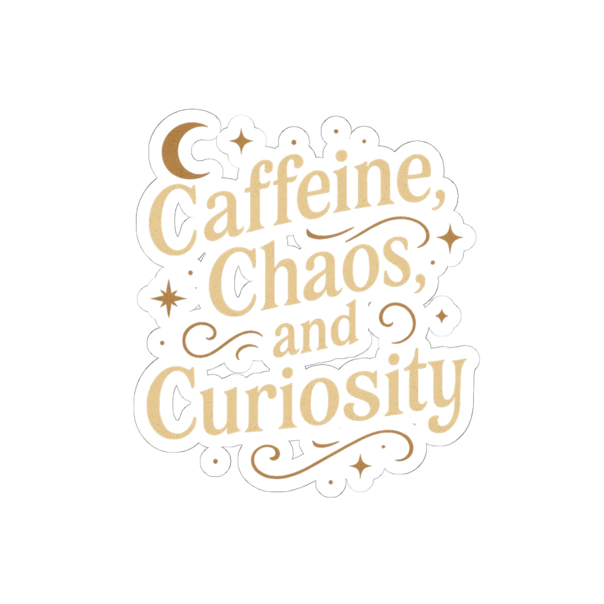 Whimsical Caffeine Chaos Stickers Vinyl Decal