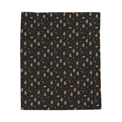 Starry Night Owls Cozy Velveteen Plush Blanket for Home