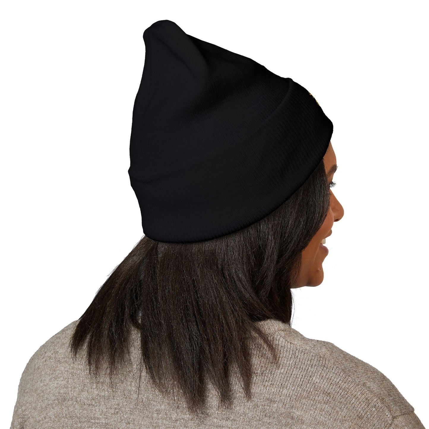 Darkness Cozy Embroidered Cuffed Beanie, Unisex Knit Beanie