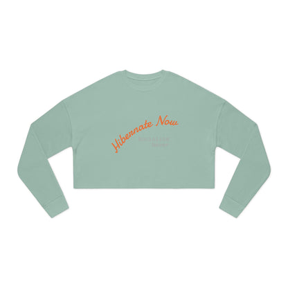 "Hibernate Now, Socialize Never Cropped Sweater