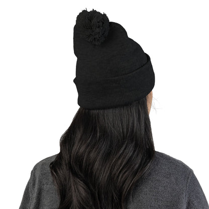 Resting Witch Face Activated Pom-Pom Knit Cap