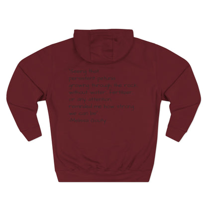 Floral Inspirational Hoodie, Cozy Fleece Pullover
