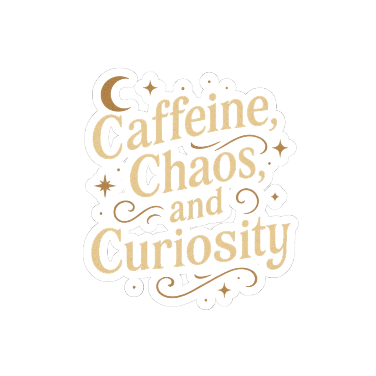 Whimsical Caffeine Chaos Stickers Vinyl Decal