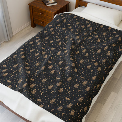 Starry Night Owls Cozy Velveteen Plush Blanket for Home