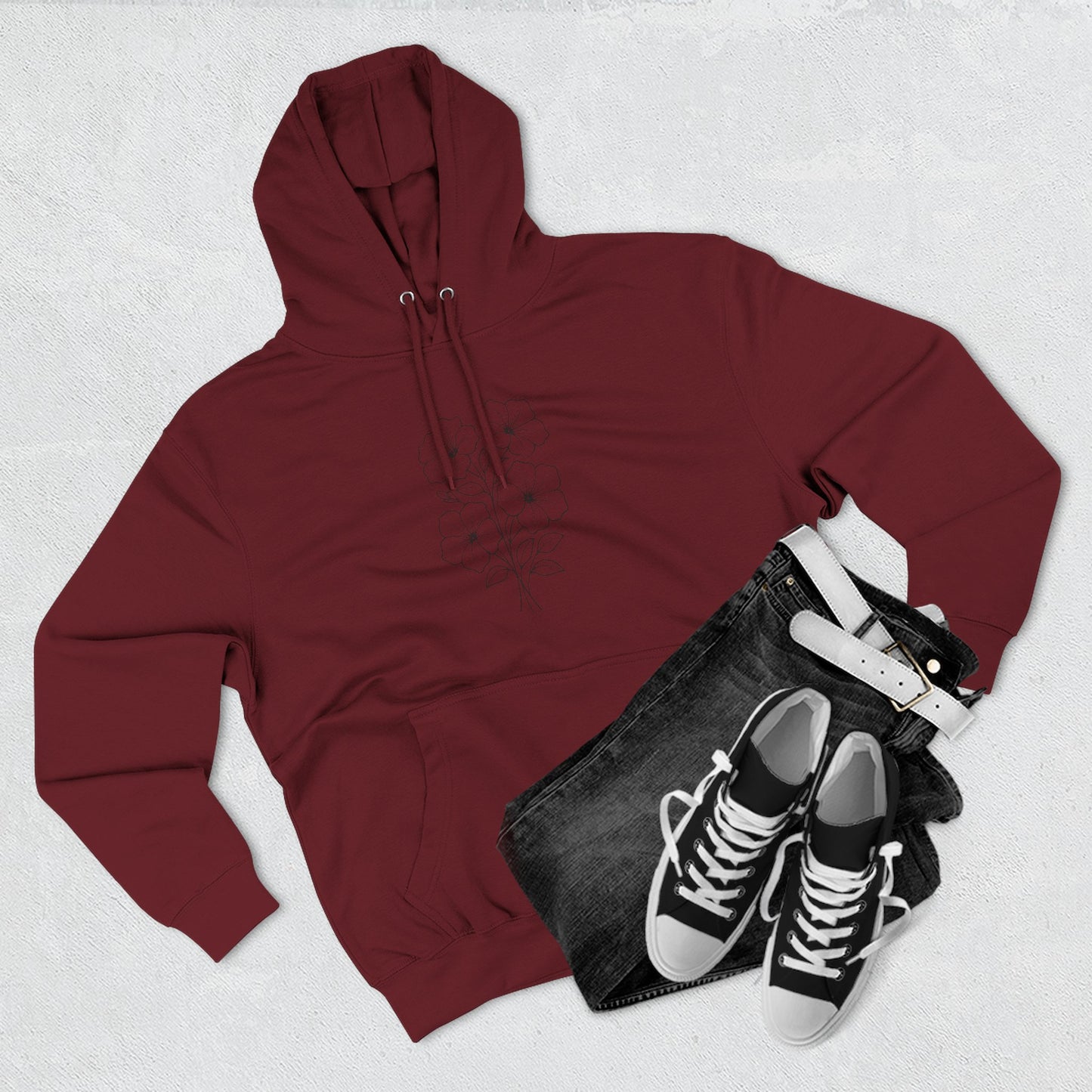 Floral Inspirational Hoodie, Cozy Fleece Pullover