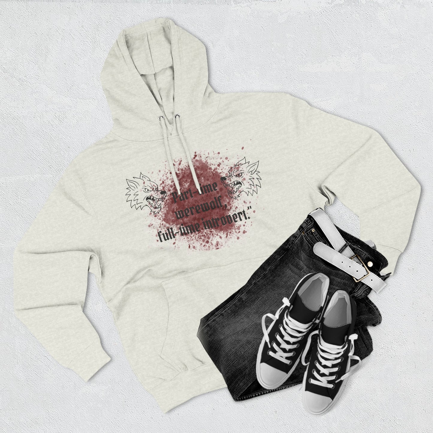 Casual Fleece Hoodie for Fun-Loving Werewolf Enthusiasts