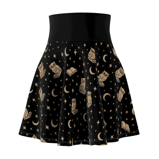 Whimsical Owl Pattern Women's Skater Skirt