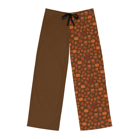 Cozy Men's Pajama Pants - Autumn Owl Print